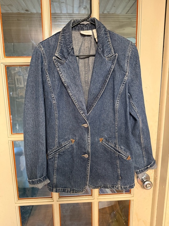Liz Claiborne Jackets & Blazers - Western Style Dark Blue Denim Blazer
